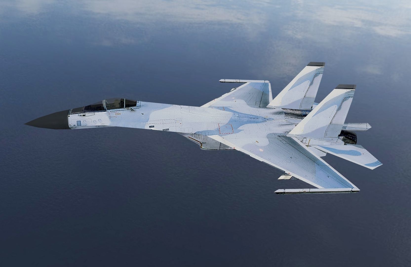 Sukhoi SU27 Flanker Low-poly 3D model_3
