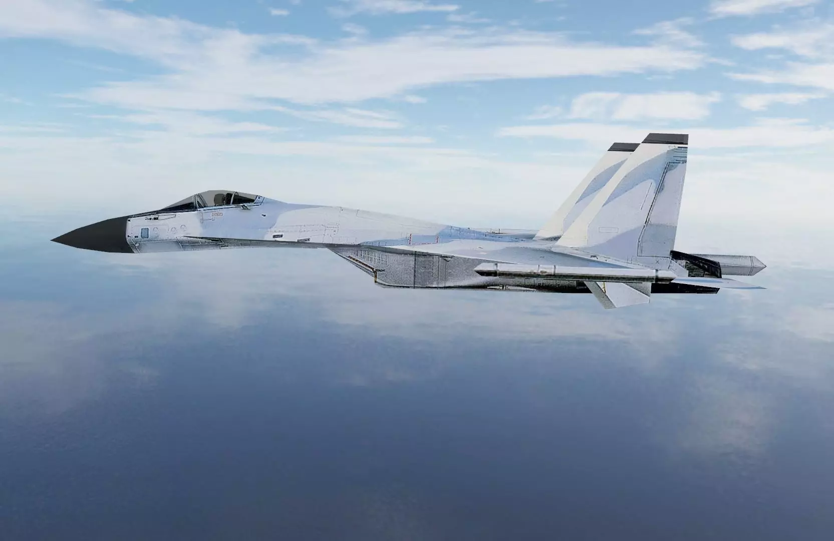 Sukhoi SU27 Flanker Low-poly 3D model_0