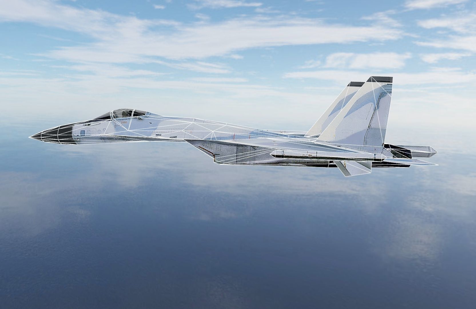 Sukhoi SU27 Flanker Low-poly 3D model_5