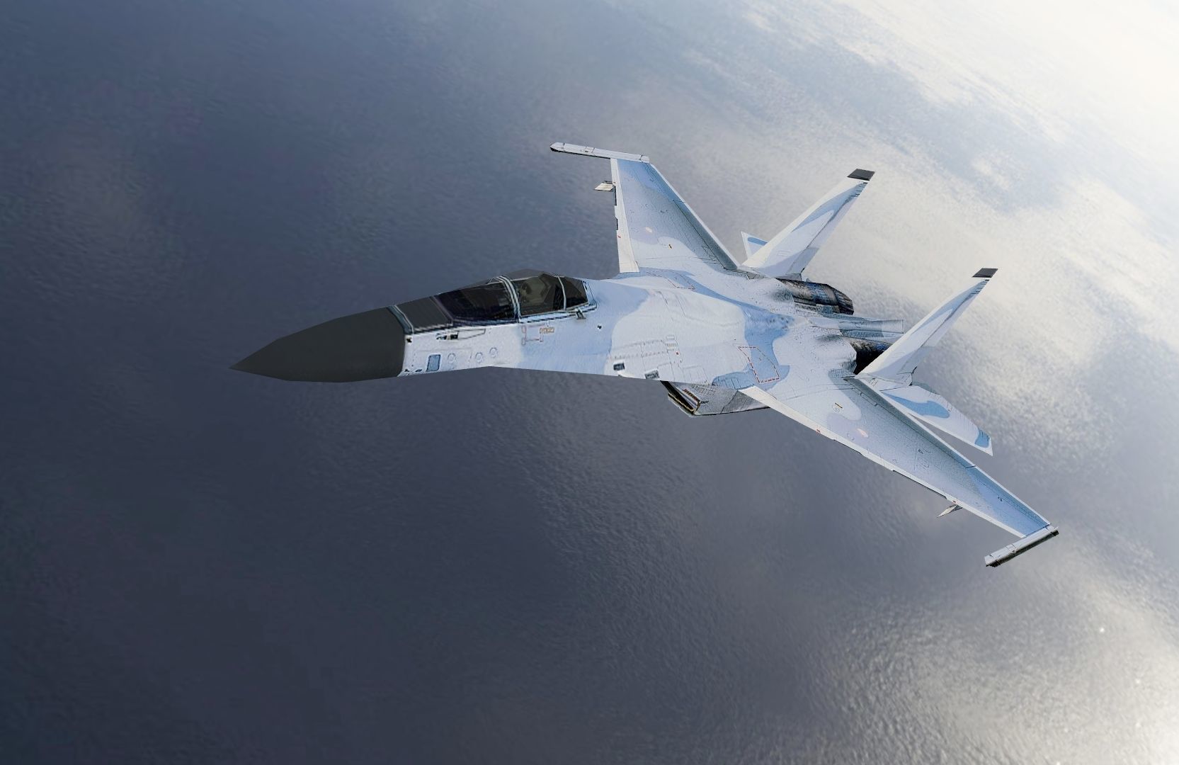 Sukhoi SU27 Flanker Low-poly 3D model_4