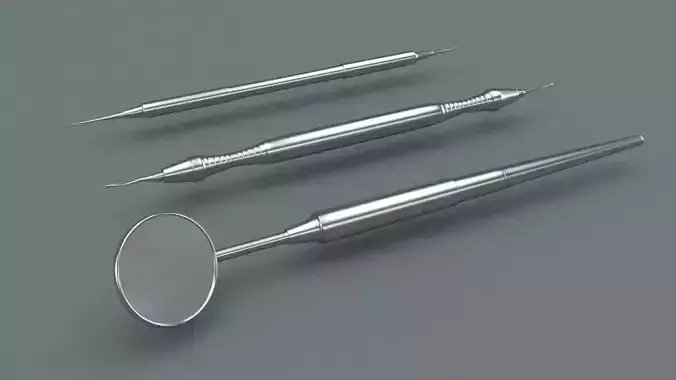 Dentist Picks and Dentist Miror 3D model