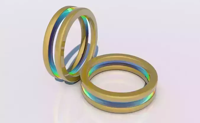 Multicolored futuristic ring 3D model