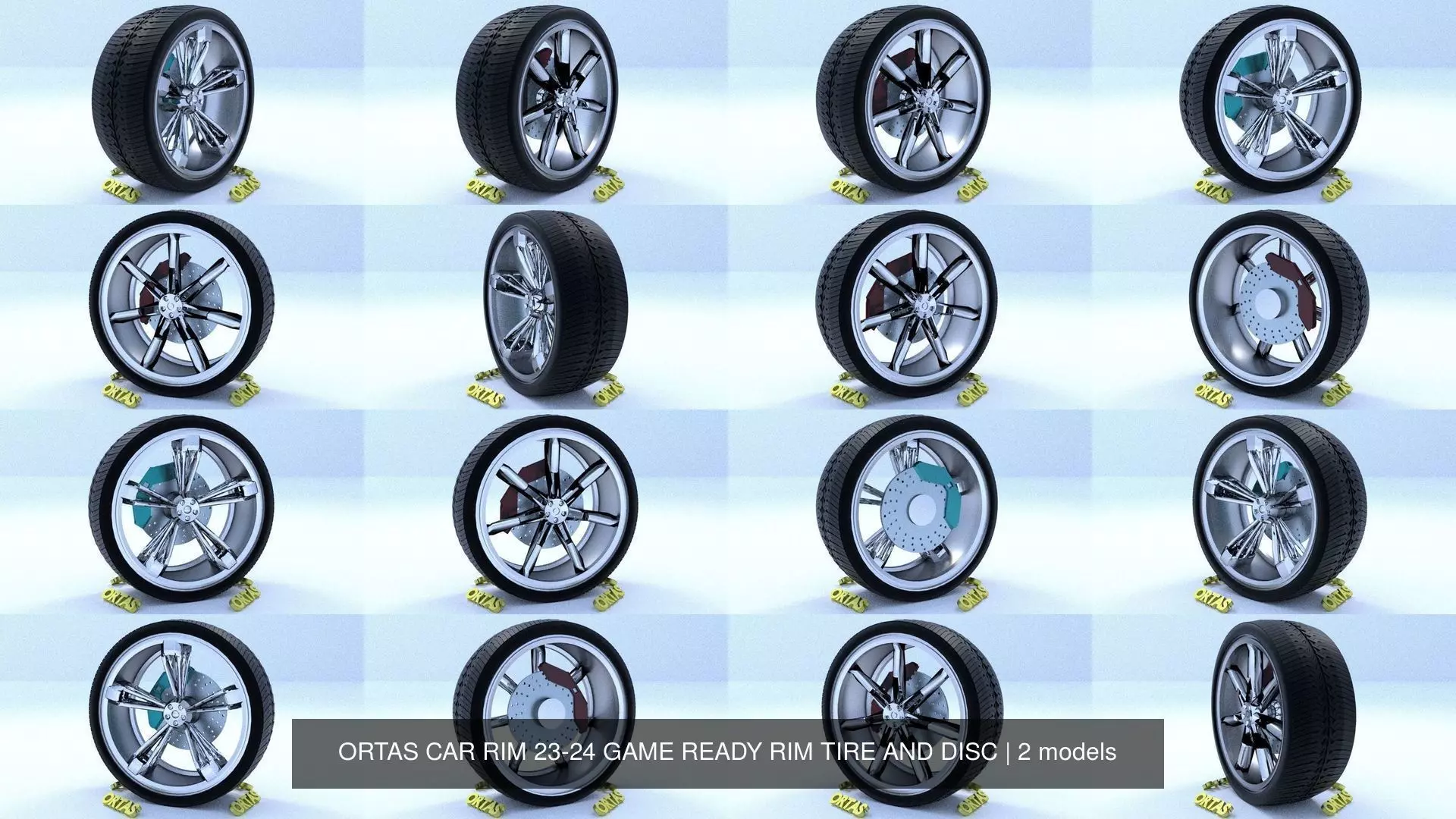 ORTAS CAR RIM 23-24 GAME READY RIM TIRE AND DISC 3D Model Collection_0