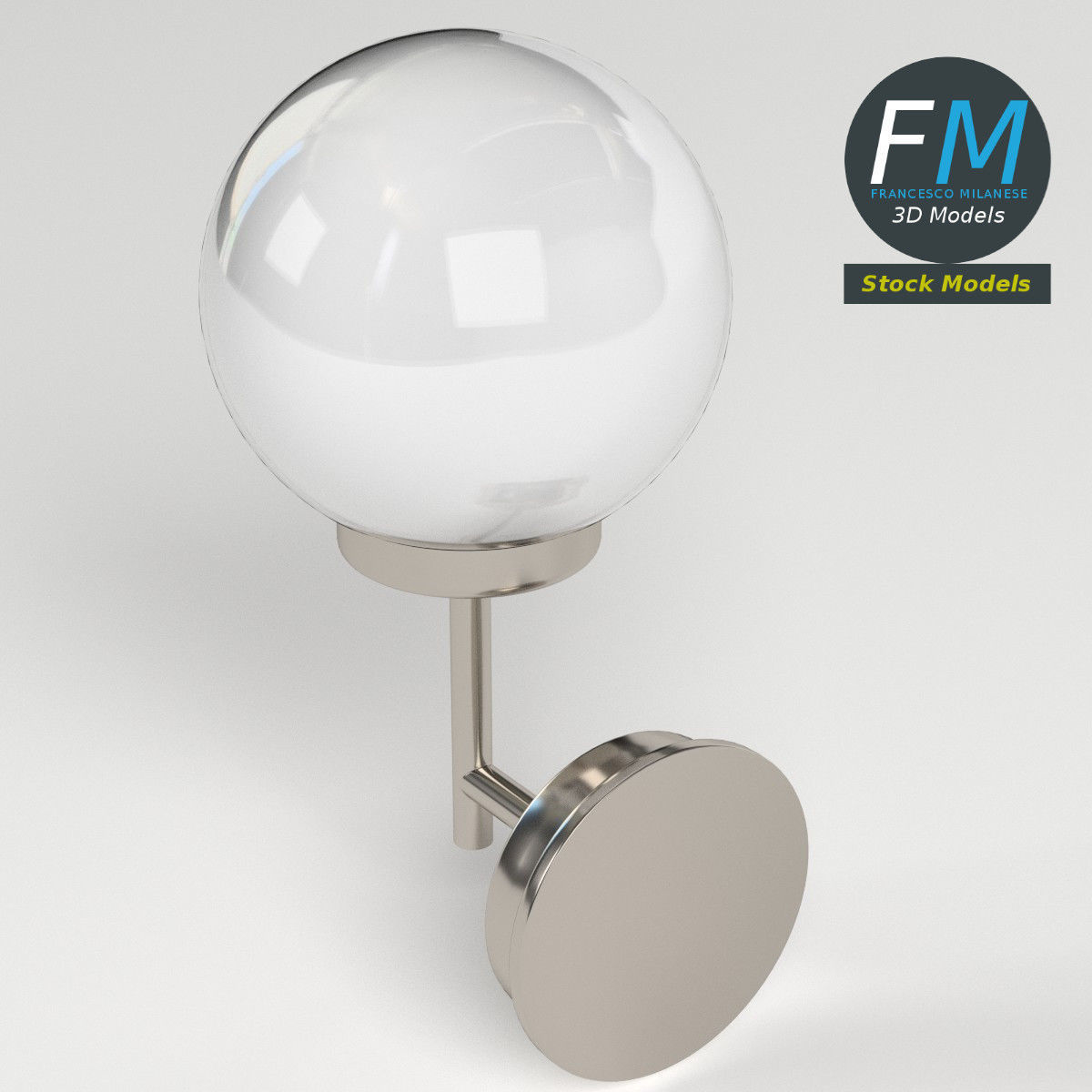 Outdoor applique lamp 3D model_2