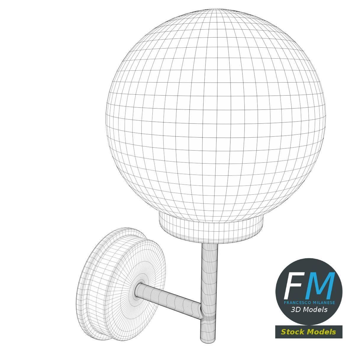 Outdoor applique lamp 3D model_7