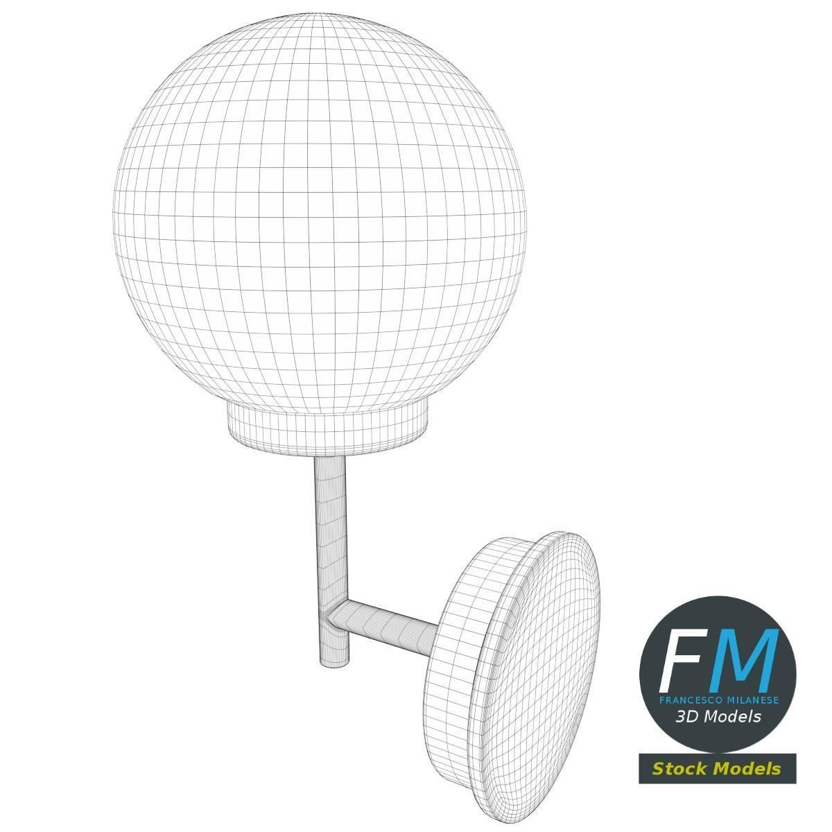 Outdoor applique lamp 3D model_8