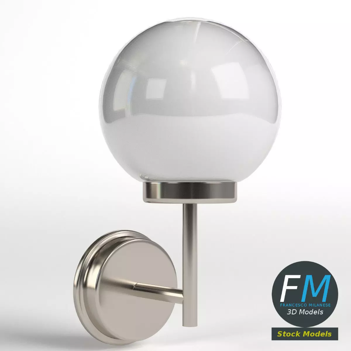 Outdoor applique lamp 3D model_0