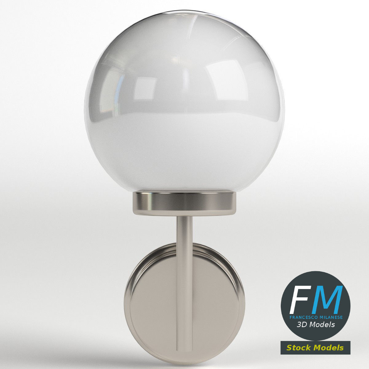 Outdoor applique lamp 3D model_3