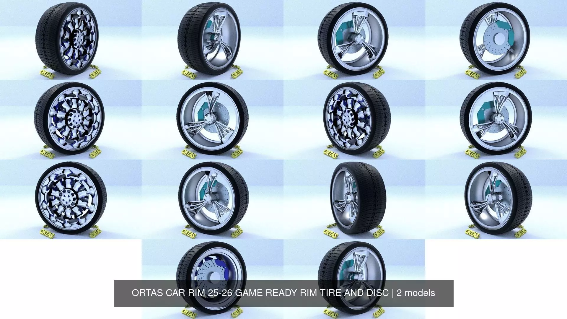 ORTAS CAR RIM 25-26 GAME READY RIM TIRE AND DISC 3D Model Collection_0