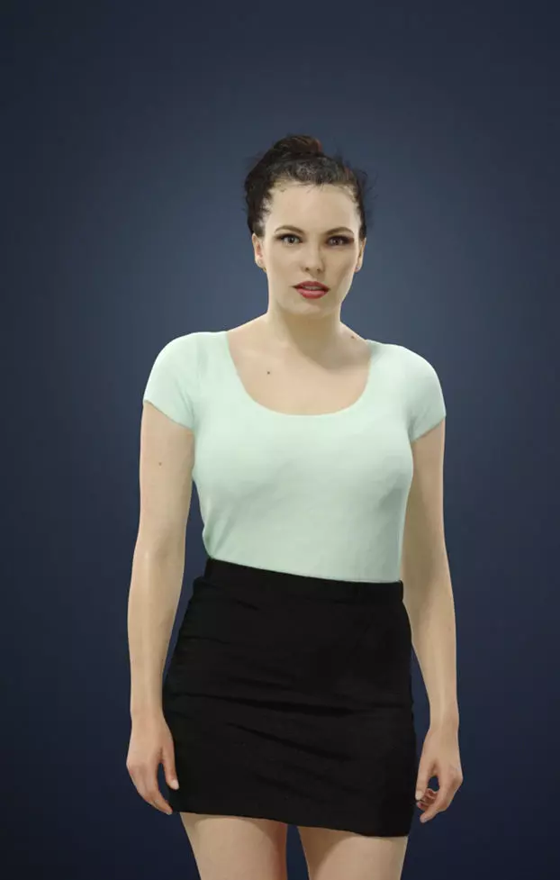 Dream A Female Dressed In Casual Black Skirt Walking 3D model_0