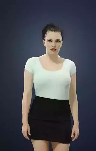 Dream A Female Dressed In Casual Black Skirt Walking 3D model