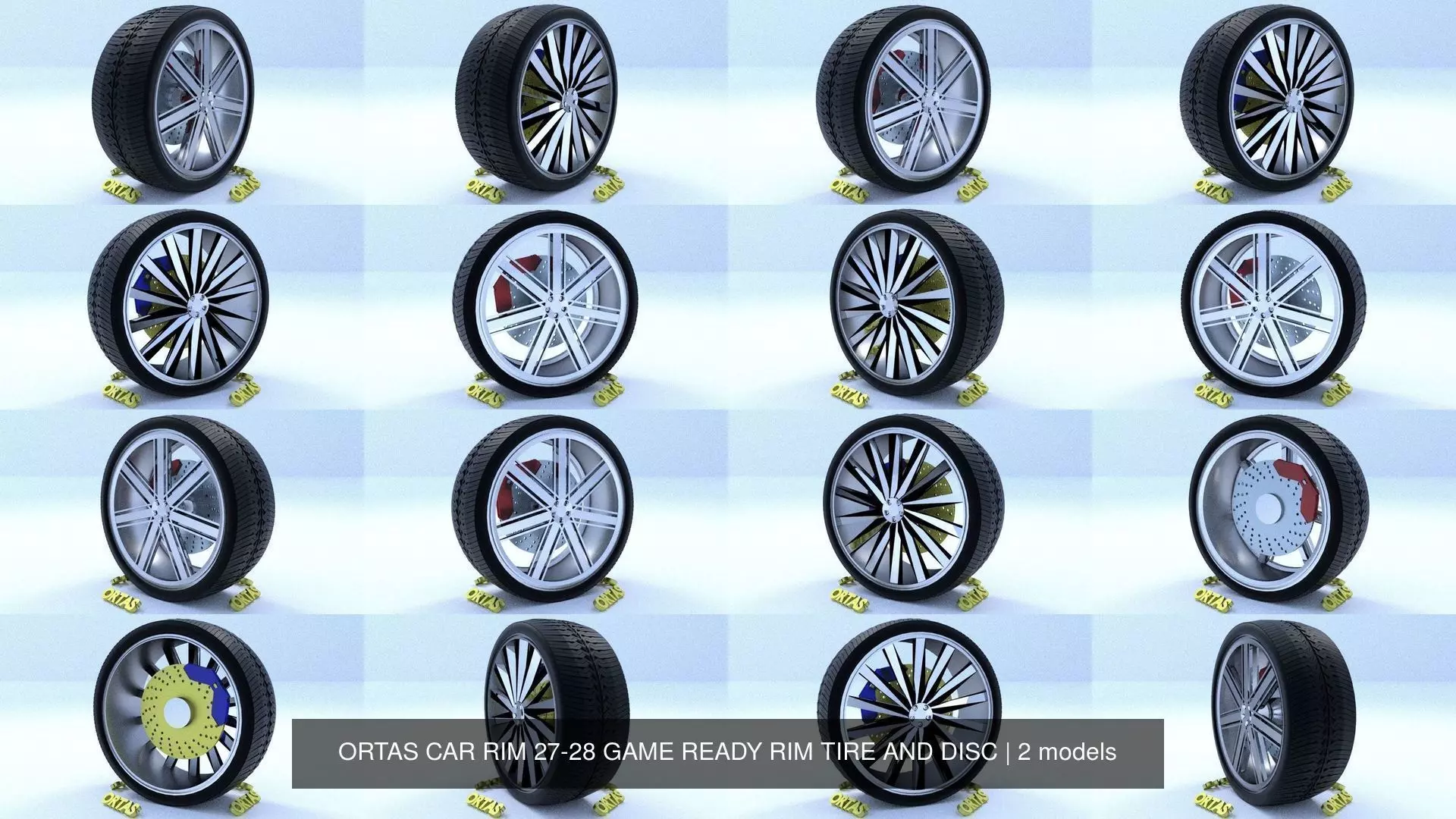 ORTAS CAR RIM 27-28 GAME READY RIM TIRE AND DISC 3D Model Collection_0