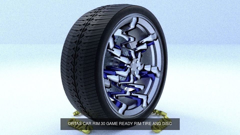ORTAS CAR RIM 29-30 GAME READY RIM TIRE AND DISC 3D Model Collection_1