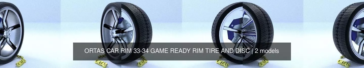 ORTAS CAR RIM 33-34 GAME READY RIM TIRE AND DISC 3D Model Collection_0