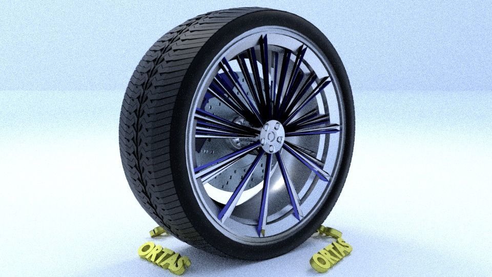 ORTAS CAR RIM 33-34 GAME READY RIM TIRE AND DISC 3D Model Collection_14