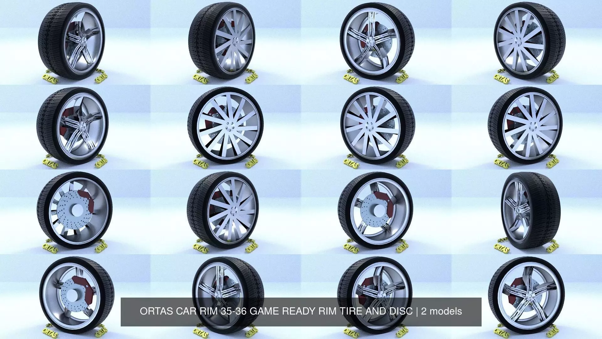 ORTAS CAR RIM 35-36 GAME READY RIM TIRE AND DISC 3D Model Collection_0