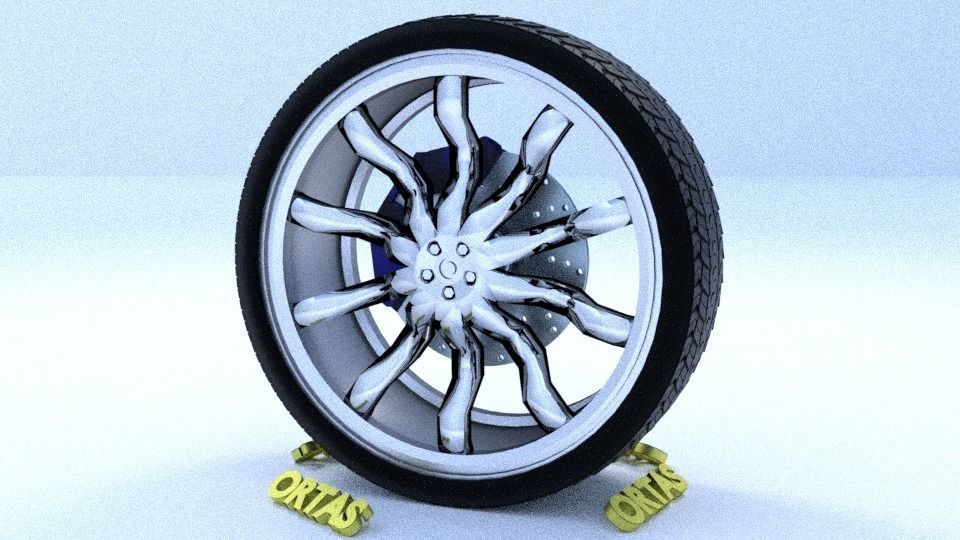 ORTAS CAR RIM 37-38 GAME READY RIM TIRE AND DISC 3D Model Collection_9