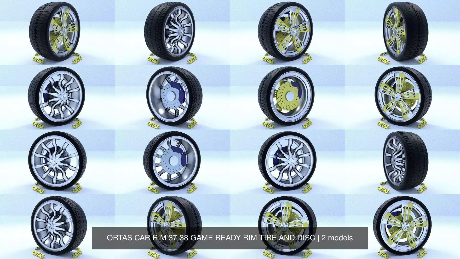 ORTAS CAR RIM 37-38 GAME READY RIM TIRE AND DISC 3D Model Collection_0