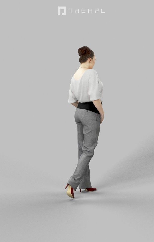 Dream Elegant Caucasian Female Walking 3D model_5