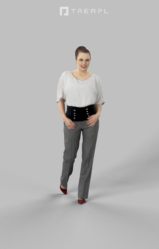 Dream Elegant Caucasian Female Walking 3D model_3