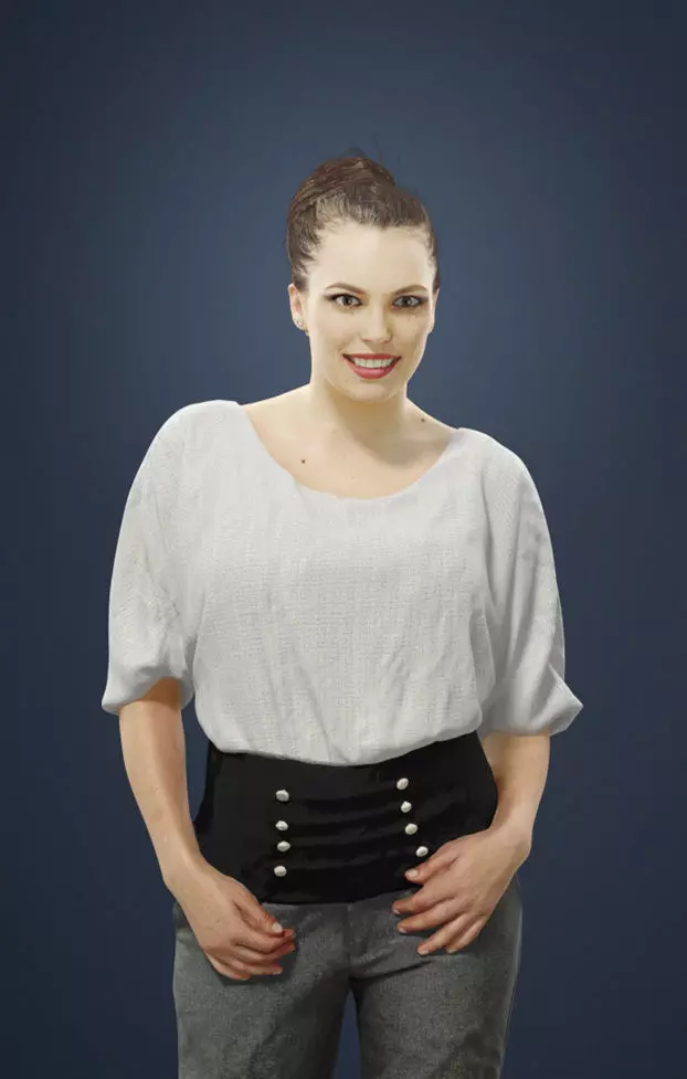 Dream Elegant Caucasian Female Walking 3D model_0