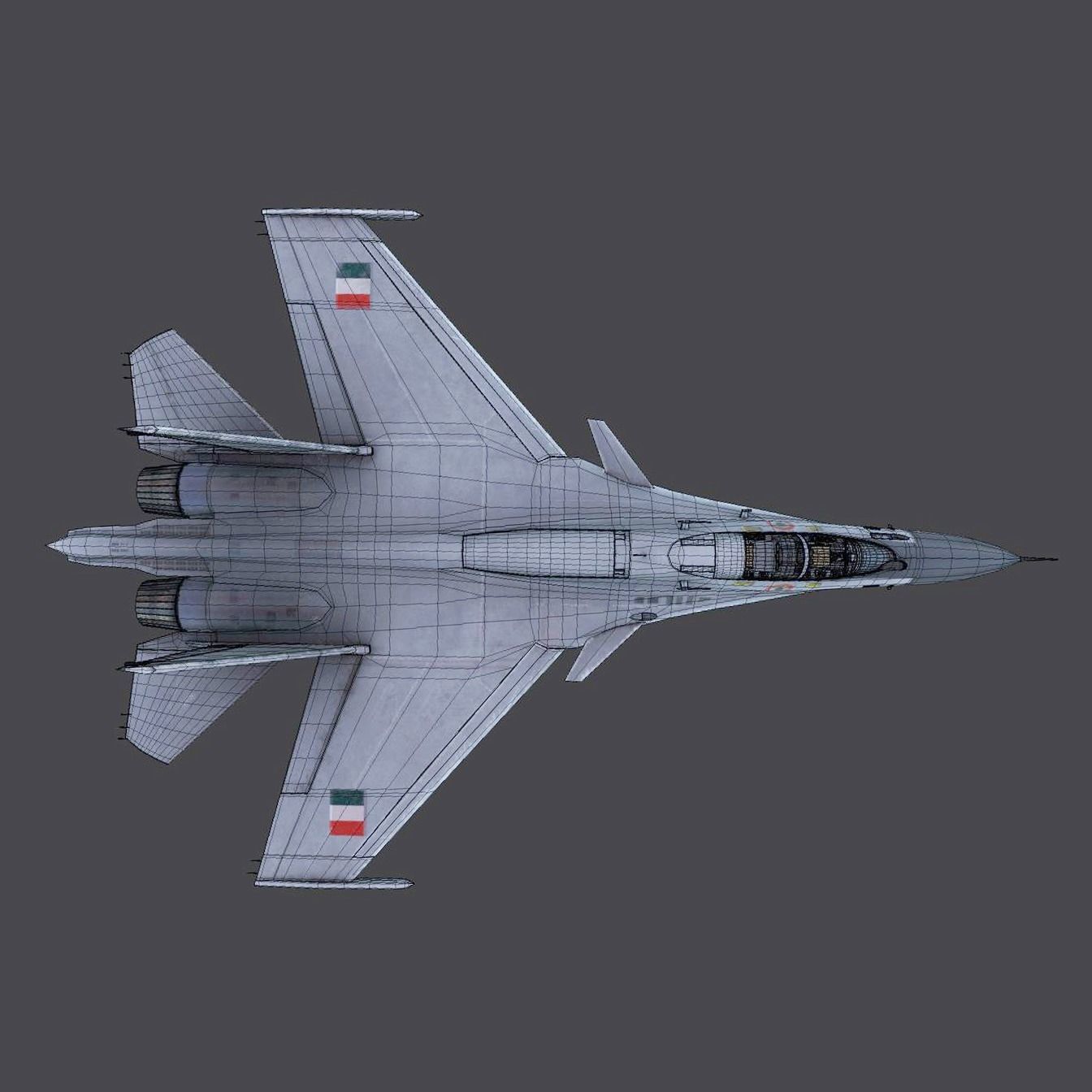 Sukhoi Su-30 MKI Low-poly 3D model_8