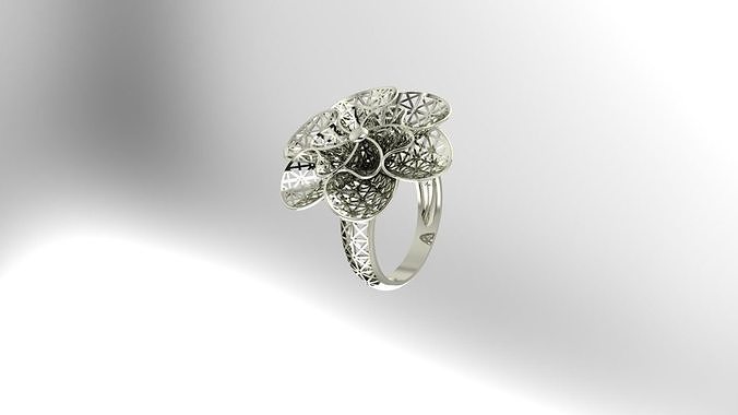 ring 3D print model flower for women Free 3D print model