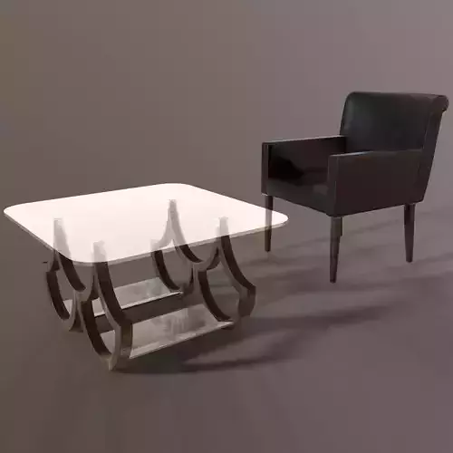 Armchair with a table