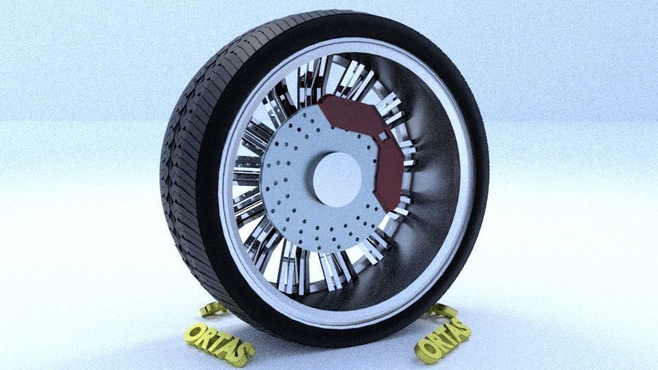 ORTAS CAR RIM 36-37-38-39-40 GAME READY RIM TIRE AND DISC 3D Model Collection_53