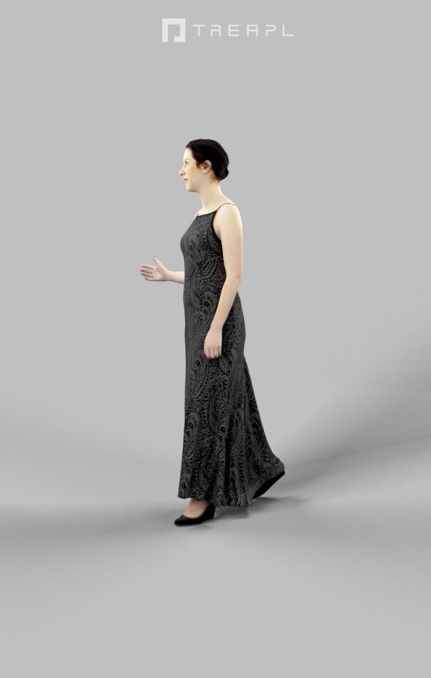 Eternal Elegant Caucasian Female Walking And Talking 3D model_8