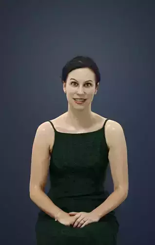 Eternal Fancy Dressed Female Sitting And Holding Her Hands 3D model