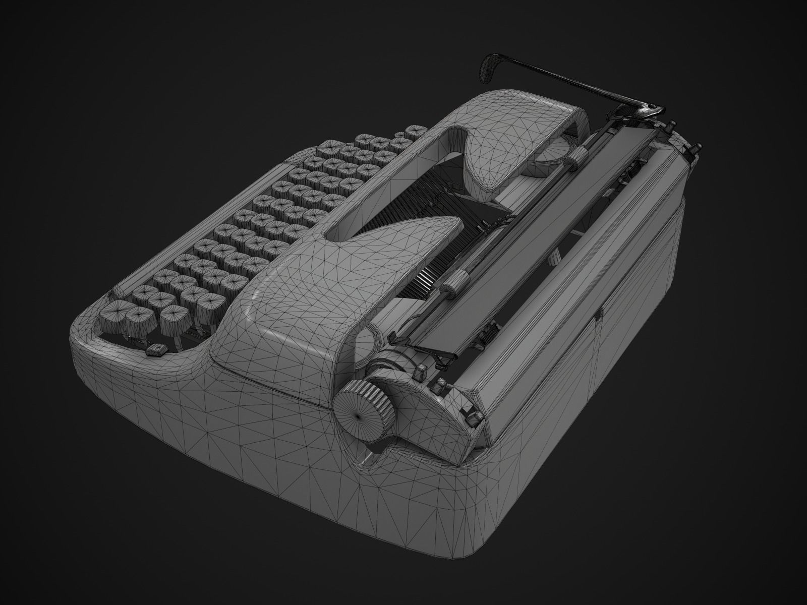 Typewriter Adler Primus Low-poly 3D model_11