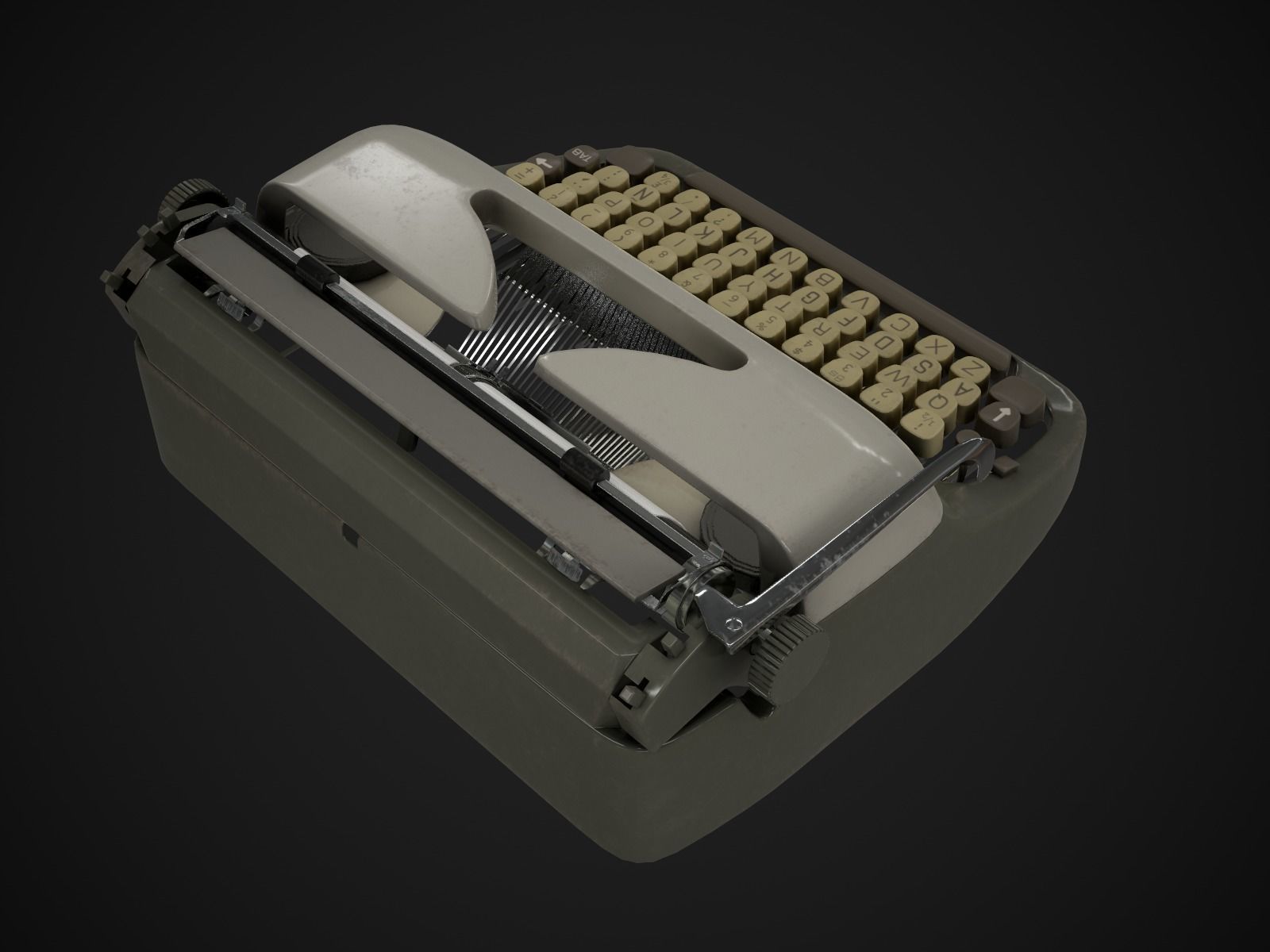 Typewriter Adler Primus Low-poly 3D model_6