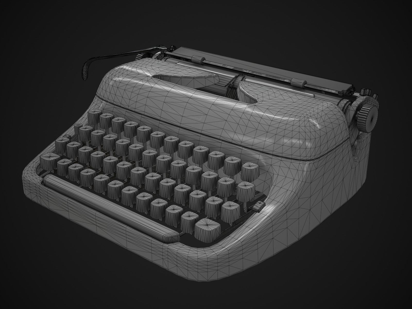 Typewriter Adler Primus Low-poly 3D model_10
