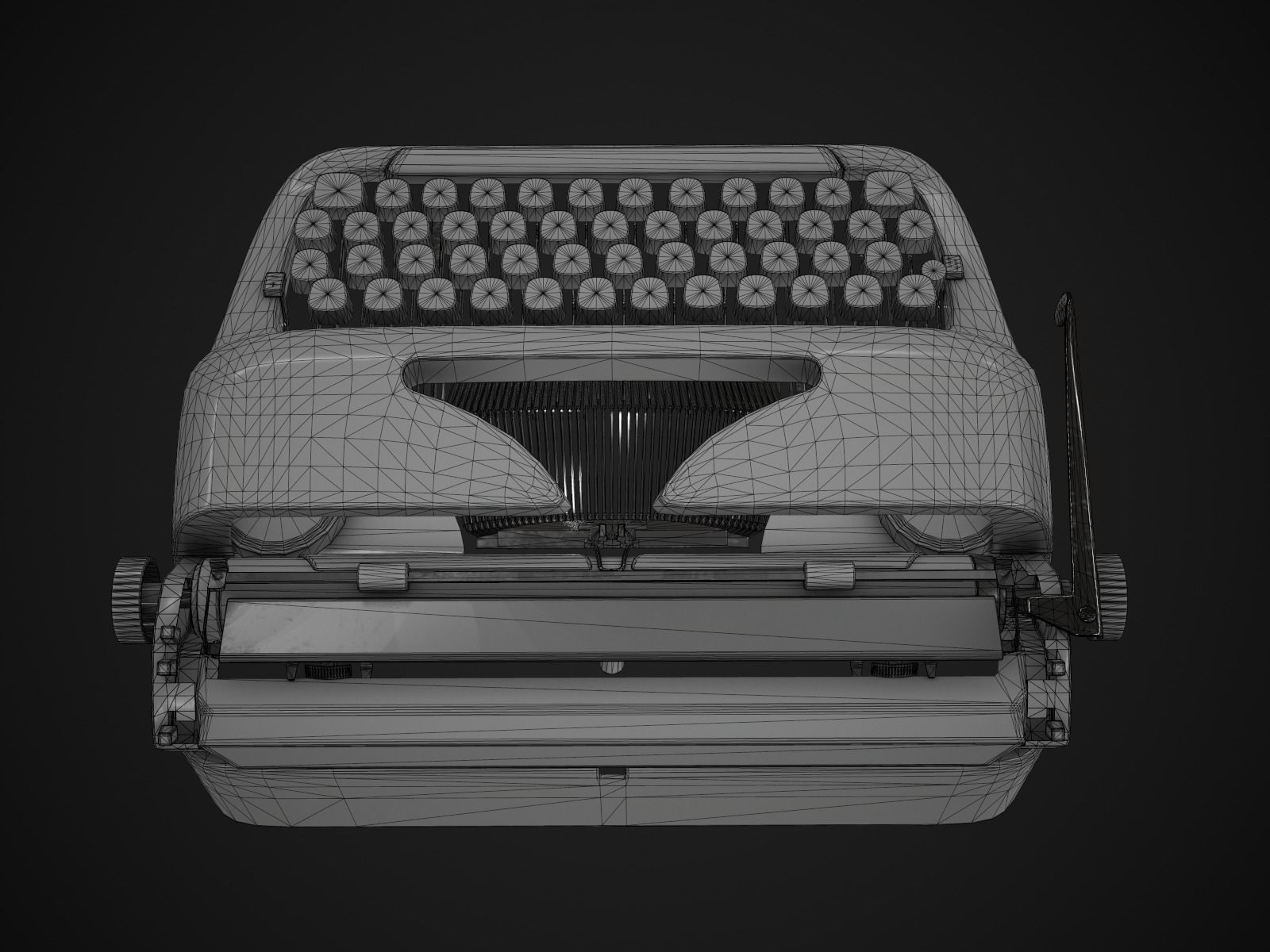 Typewriter Adler Primus Low-poly 3D model_12