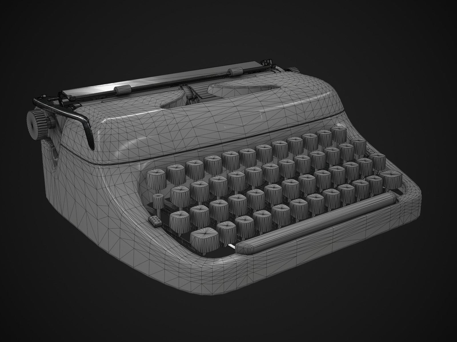 Typewriter Adler Primus Low-poly 3D model_8
