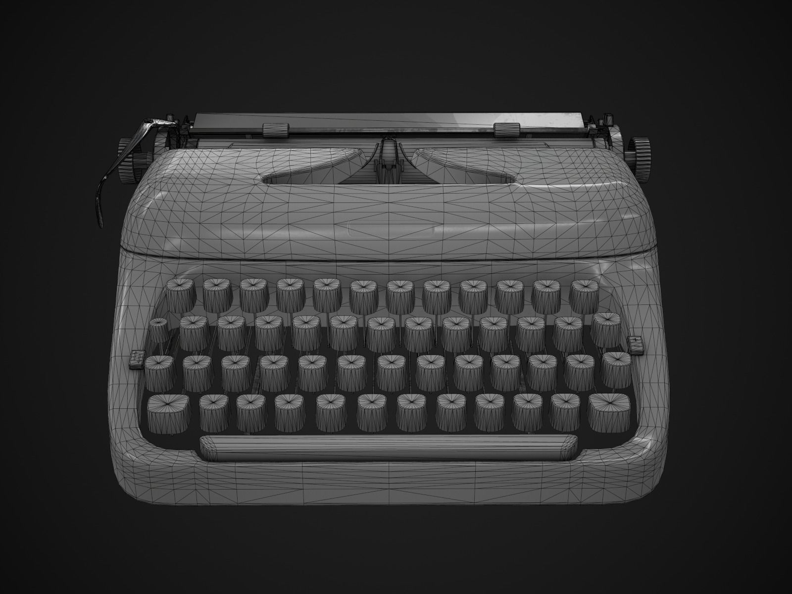 Typewriter Adler Primus Low-poly 3D model_9