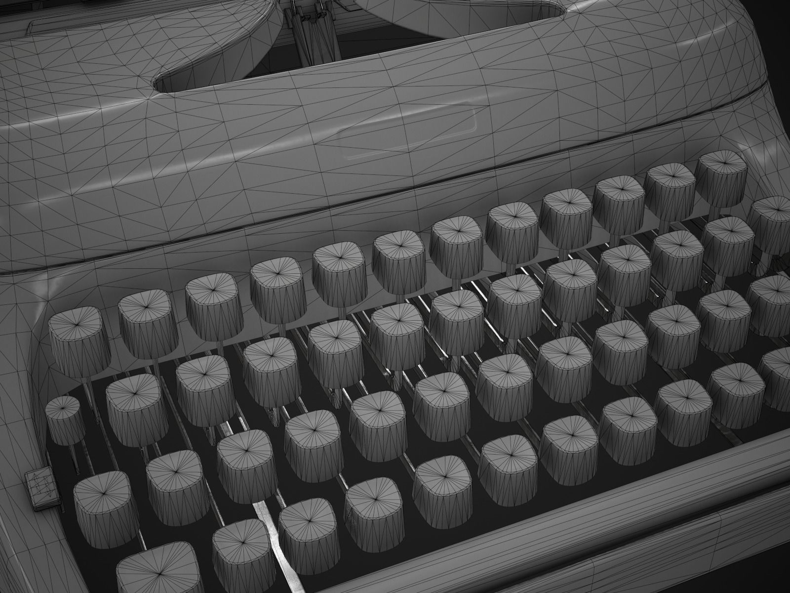 Typewriter Adler Primus Low-poly 3D model_14