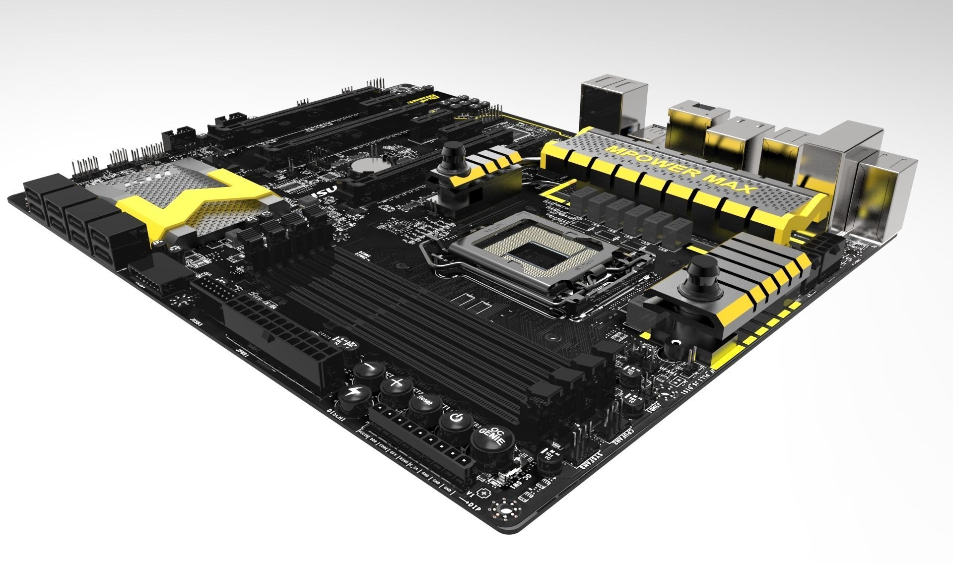 MSI Z97 MPower Max AC LGA 1150 Motherboard 3D model_7