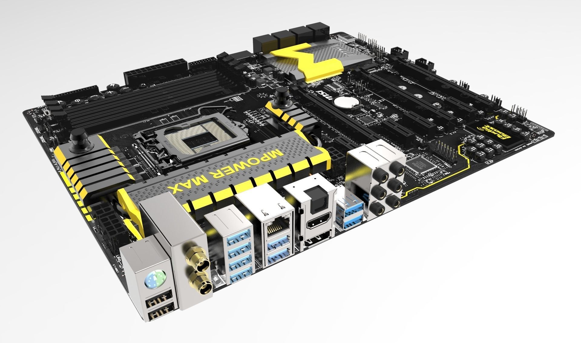 MSI Z97 MPower Max AC LGA 1150 Motherboard 3D model_6