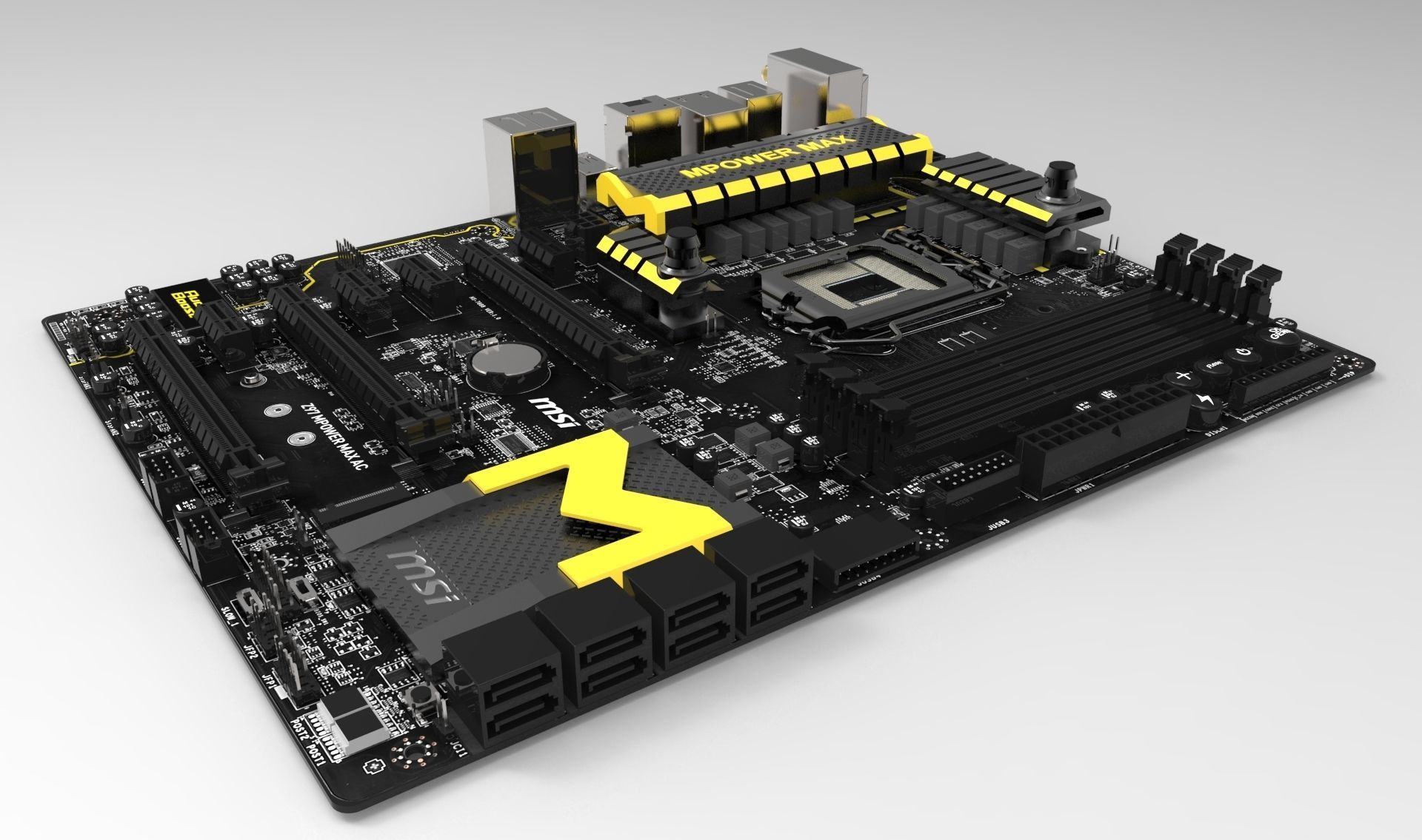 MSI Z97 MPower Max AC LGA 1150 Motherboard 3D model_3