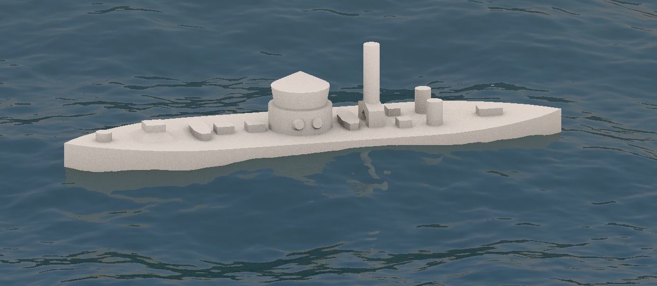 USS Monitor 1862 Free 3D print model_3