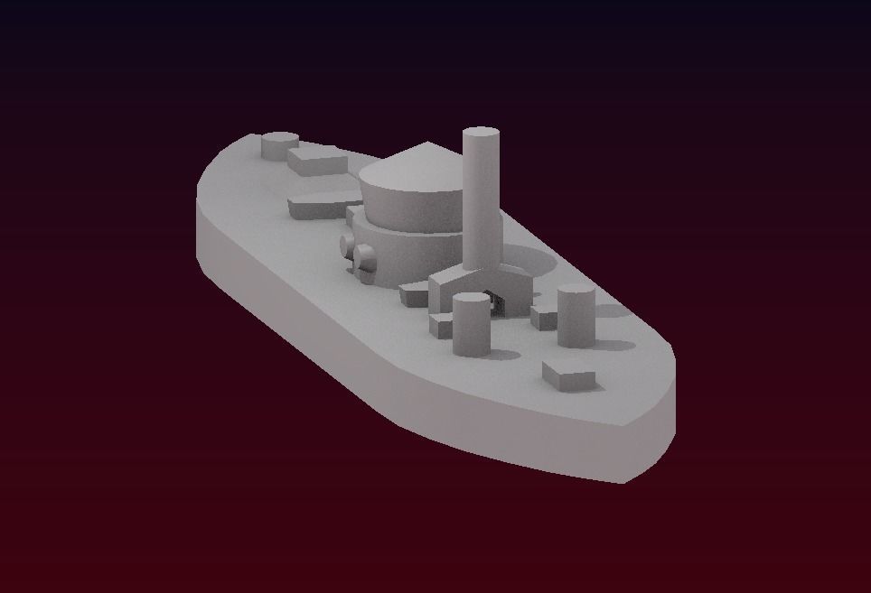 USS Monitor 1862 Free 3D print model_20