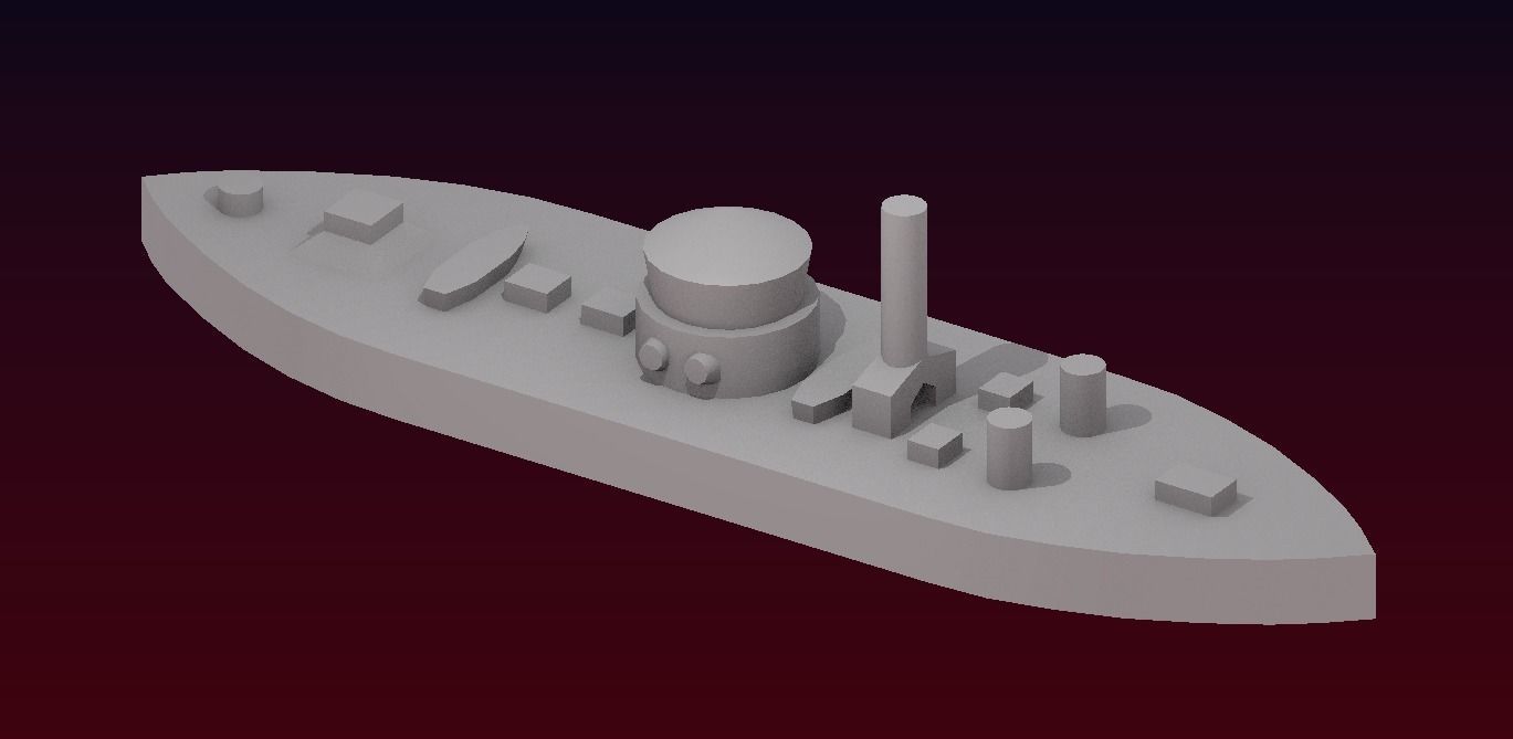 USS Monitor 1862 Free 3D print model_19