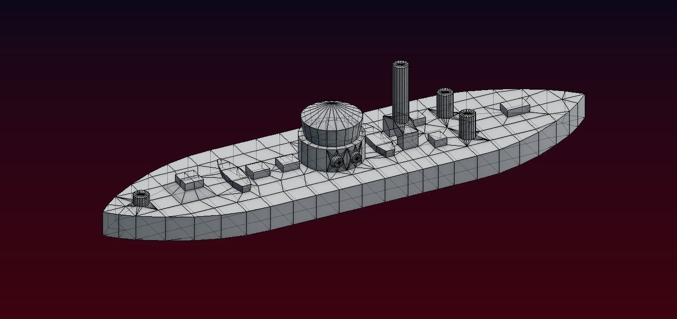 USS Monitor 1862 Free 3D print model_29