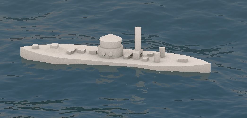 USS Monitor 1862 Free 3D print model_5