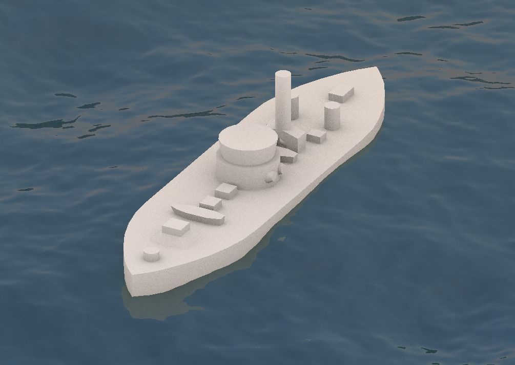 USS Monitor 1862 Free 3D print model_16