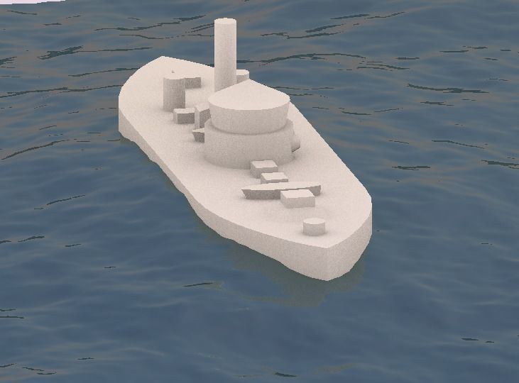 USS Monitor 1862 Free 3D print model_13