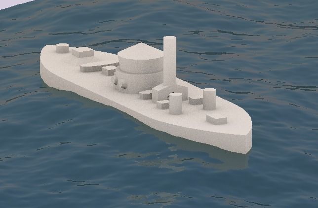 USS Monitor 1862 Free 3D print model_7