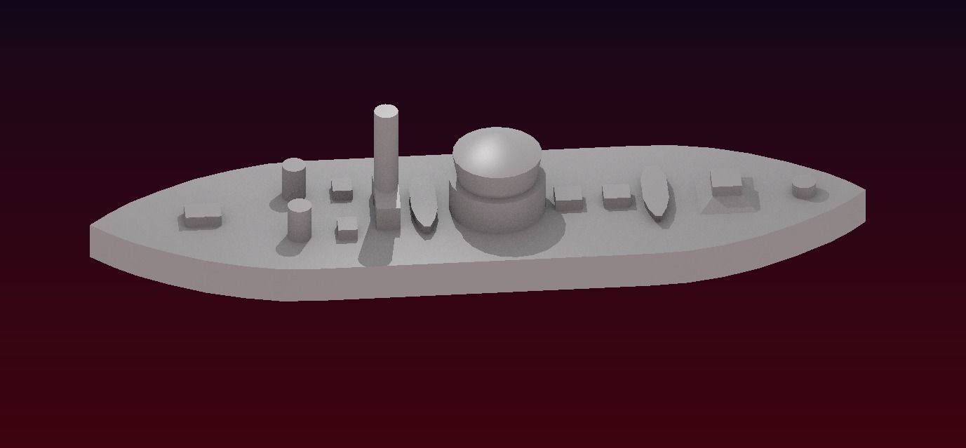 USS Monitor 1862 Free 3D print model_23